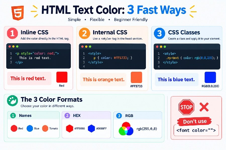 How to Change Text Color in HTML